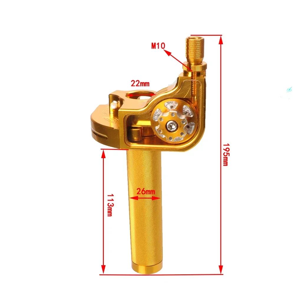 For ATV Quad Bike Motocross Moped Scooter Bike CNC Aluminum Parts 7/8" 22mm Universal Motorcycle Accelerator Throttle Twist Grip,Golden.