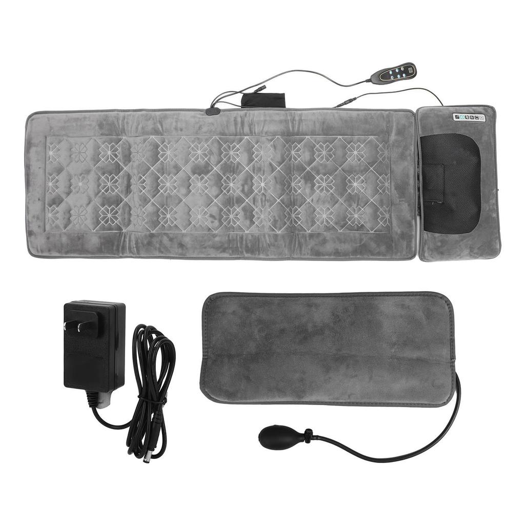 Full Body Massage Pad Vibration Gray Heated Electric Full Body Massage Mat for Salon Home Use 100‑240V US Plug