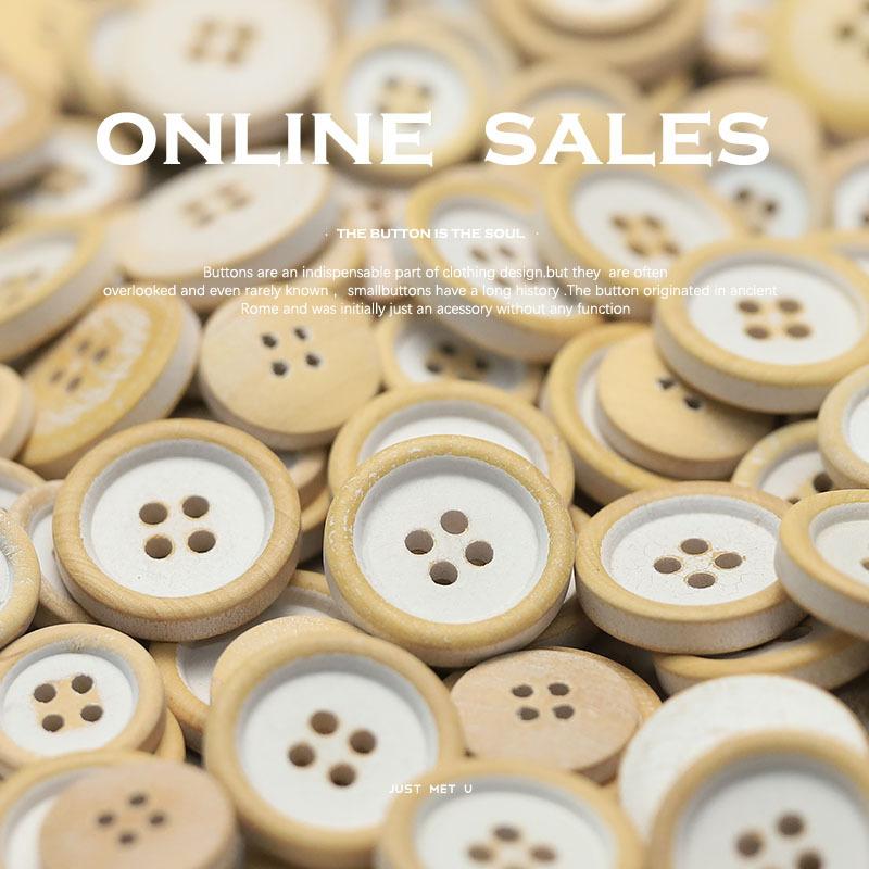 5Pcs Four-Eye Wooden Button Versatile Shirt Knitted Cardigan Jacket Sweater Clothing Button Versatile Clothing