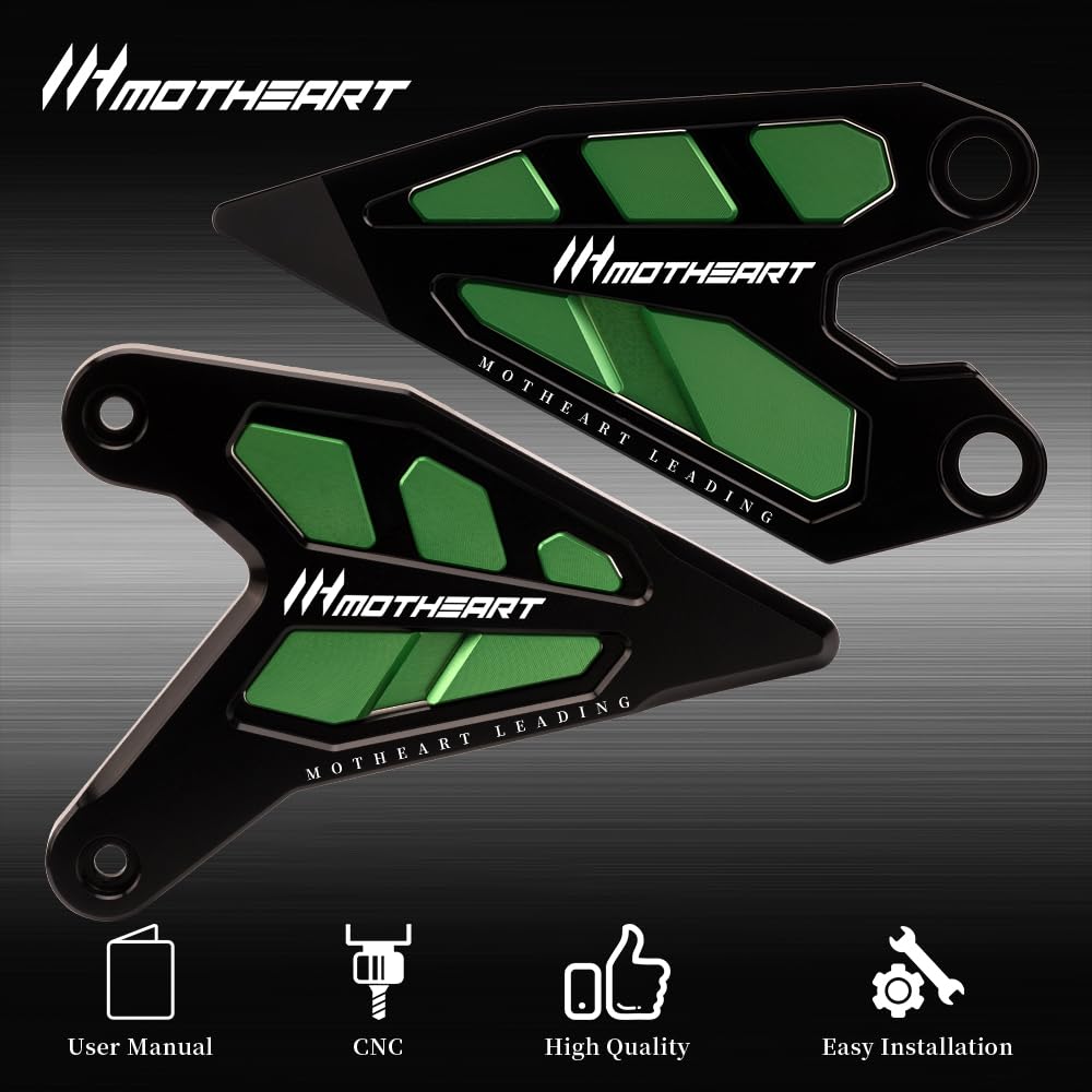 MotHeart Motorrad Fußraste & Fersenschutz für Z400/Z500/Z500SE/Z250/Z e-1/Z7 Hybrid Ninja 500/500SE/e-1/400/7 Hybrid Rutschfest