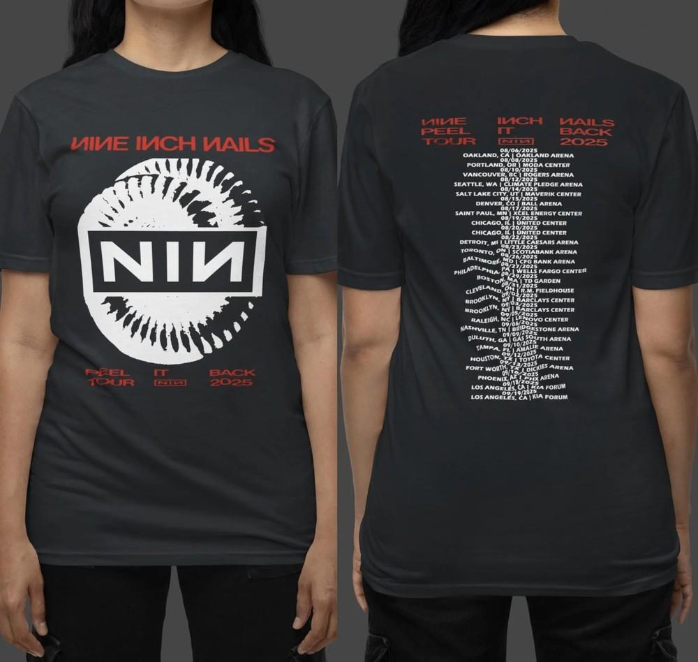 NIN Nine Inch Nails Peel It Back Tour 2025 Concert Fan Gifts Unisex T-Shirt XXXXL