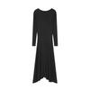 European and American style ins temperament fashion women's clothing personalized slim collar long V-neck dress