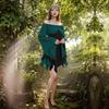 Magical Forest Elf Costume, One Shoulder Trumpet Sleeve Medieval Dress, Suitable for Halloween Cosplay, Renaissance, and Theme Parties