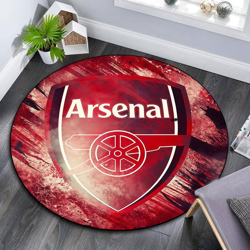 Arsenal Football Club Printed Round Rug, Non Slip Washable Circular Carpet For Living Room Bedroom Playroom, Sports Fan Decor, Holiday Birthday Gift 80cmx80cm