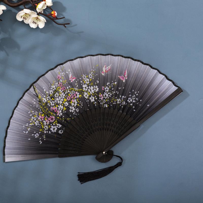 Classical Chinese Dance Fan - Handmade Bamboo Folding Fan for Wall Decor, Performance Costume & Partition Screen