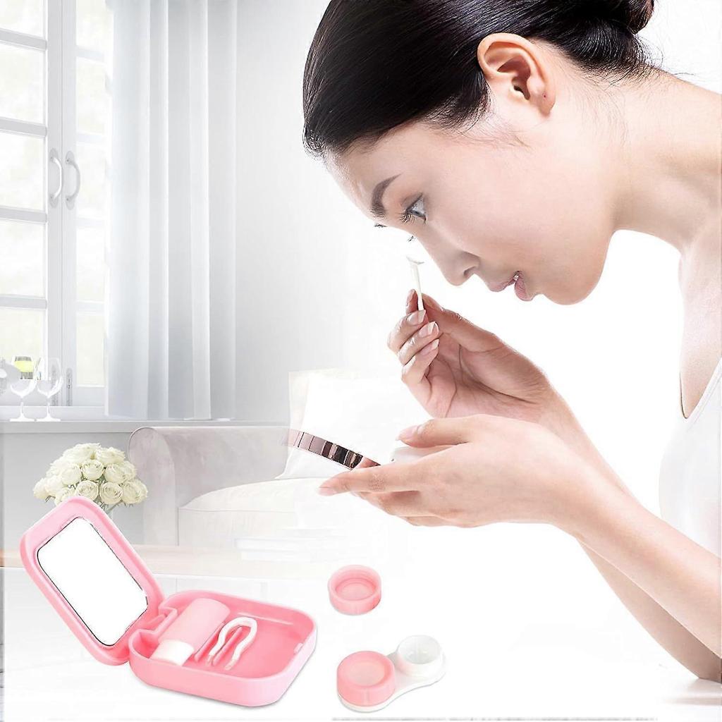 Haisheng 4Pcs AcserGery Gift Portable Contact Lens Case Contact Lens Kit Contact