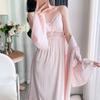 Robe de nuit à bretelles sucrée japonaise printemps et été pour femme sexy fine à bretelles soie glacée style pure désir robe de nuit manches longues