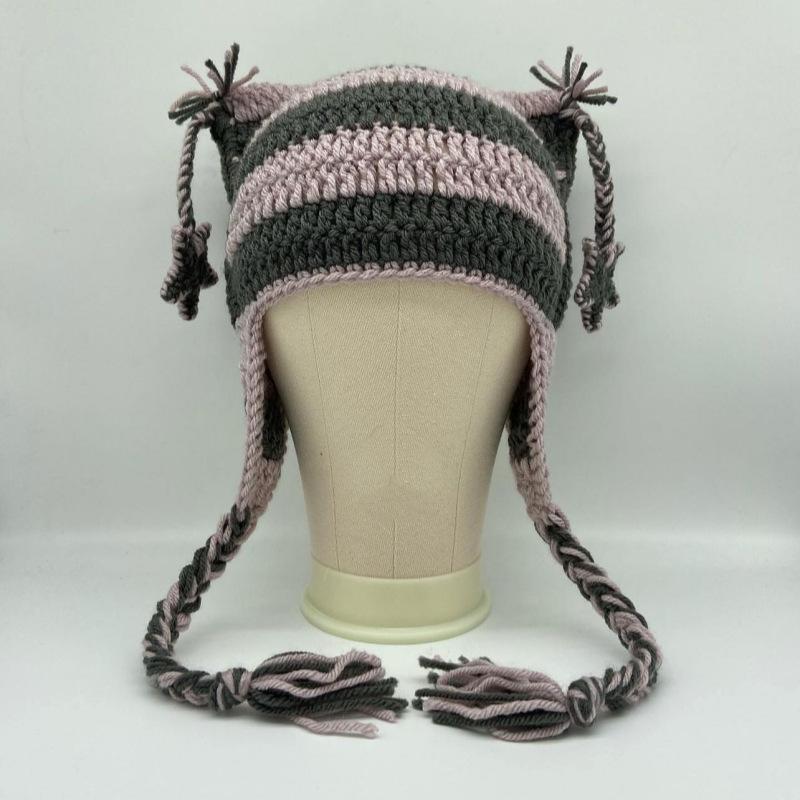 Purely Handmade Ruffled Hat, Adult Lace Beanie, Fashionable and Versatile Ruffled Hat