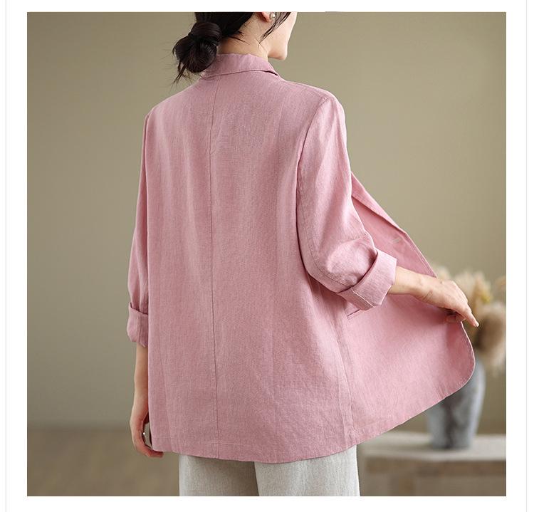 [In Stock] 2025 Spring Artistic Loose Lapel Long Sleeve Women's Suit Jacket