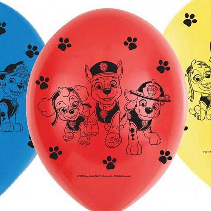 6 Ballons Latex Pat' Patrouille 23 Cm