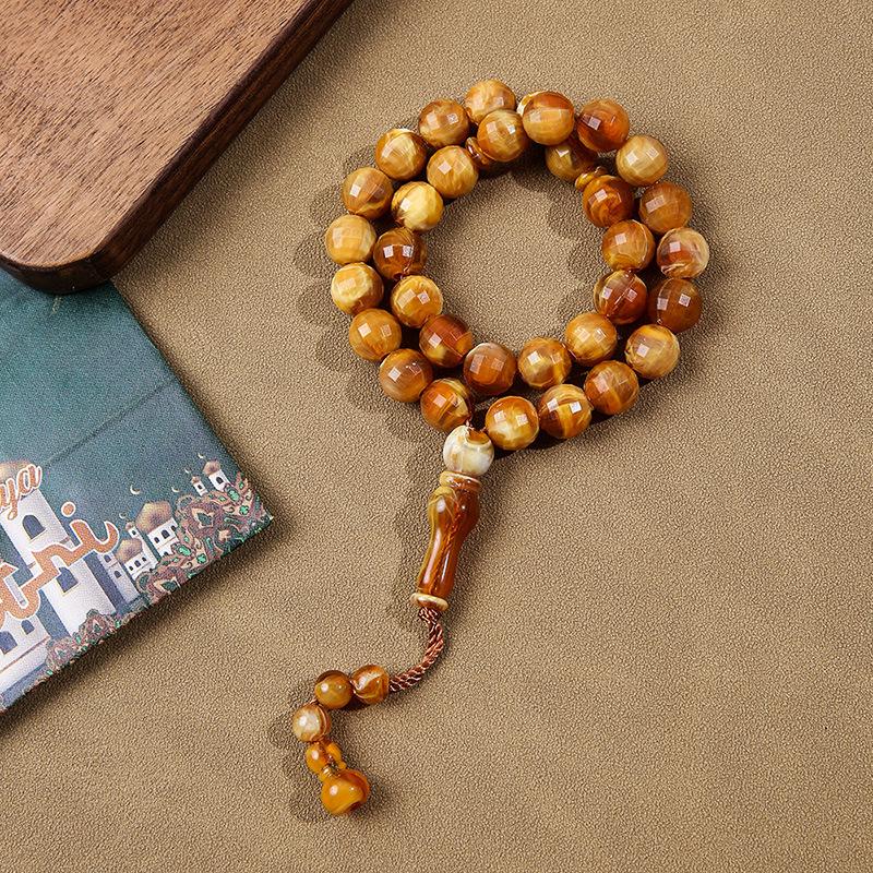 Nahöstliche muslimische Gebetsperlen: 12mm Arabischer Rosenkranz mit 33 Hand-Gebetsperlen.