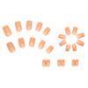 Medium and Long European Square Orange Crystal Frozen Summer New White Fake Nails European and American Ins Style
