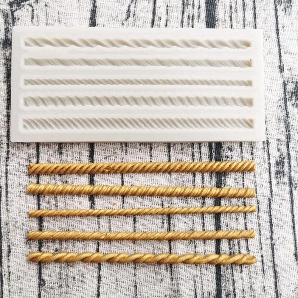 Aouke Braided Rope Silicone Mold Kitchen DIY Dessert Chocolate Mold Fondant Long Strip Lace Decoration Mold