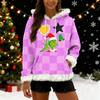 Women's Christmas  print contrasting loose casual hoodie