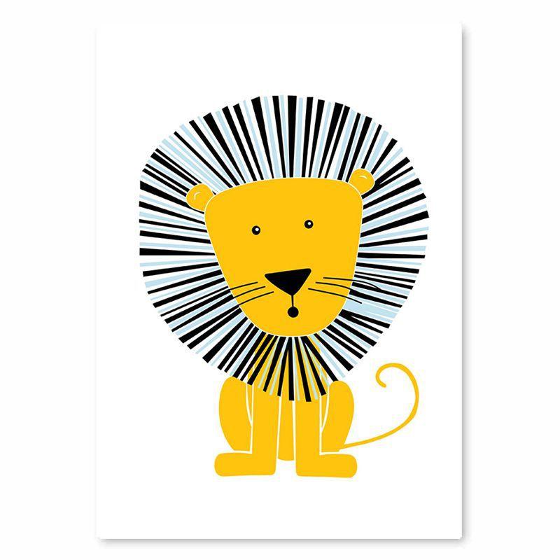 Nordic Style Animal Giraffe Lion Koala Decorative Canvas Painting Children's Room Living Room Fresco Wall Pictures Animal Print