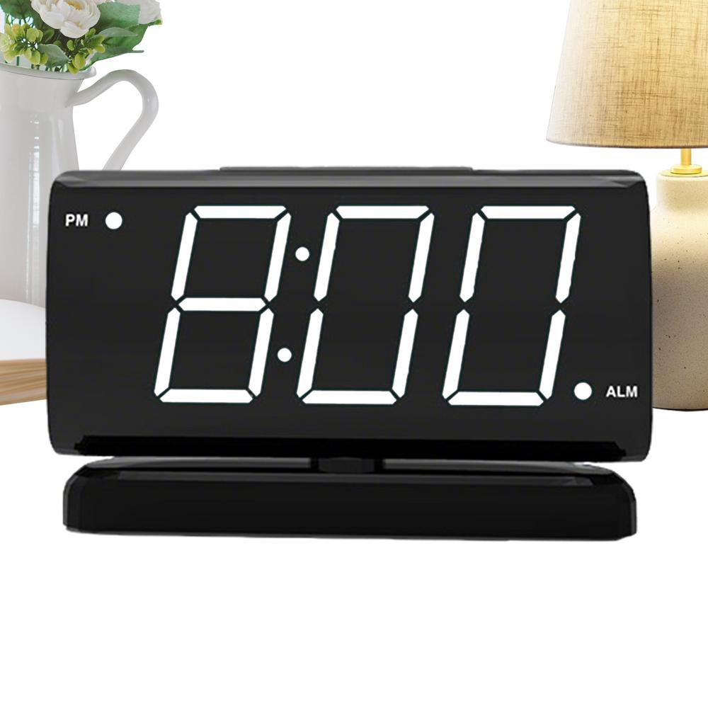 Digital LED Clock Rotatable Red Digits Display LED Alarm Nightstand Digital Clock for Living Room Kitchen Office Classroom Hotel белый