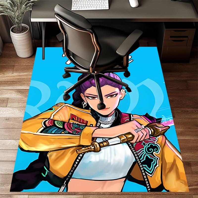 Custom KPop Demon Hunters Mat Personalized Name, Polyester Washable Indoor Entryway Rug, Gift for Christmas, Easter, Thanksgiving Day
