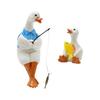 Yousheng 2Pcs Cute Duck Statues Waterproof UV Resistant Funny Cartoon Duck Garden Figurines Indoor Outdoor Decorations