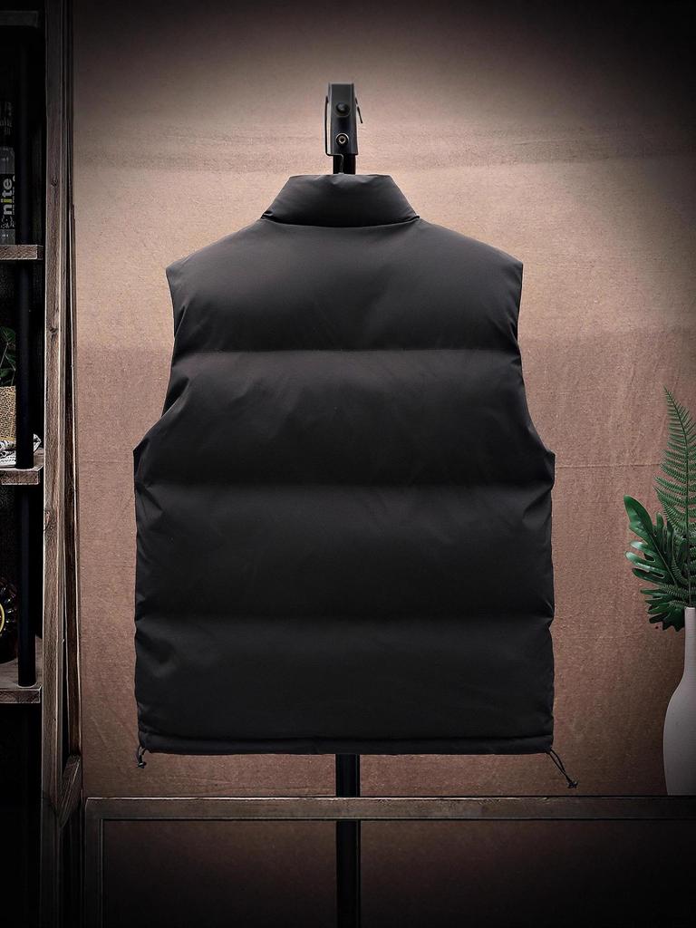 Men's Thickened Down Cotton Vest, Plus Size, Warm Gilet Jacket for Autumn/Winter 2025.