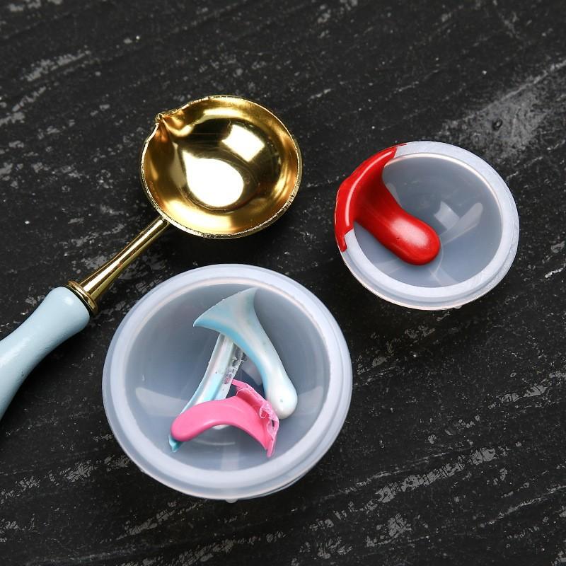 Seal Wax Stamp Scraper Spoon Silicone Cleaning Tool For Seal Wax Stamp Making Stirring Mixing Cleaning Color Diy Candle