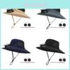 Summer Sun Protection Hat With Solar Fan Waterproof Large Brim Outdoor Fishing Cap For Hiking And Camping