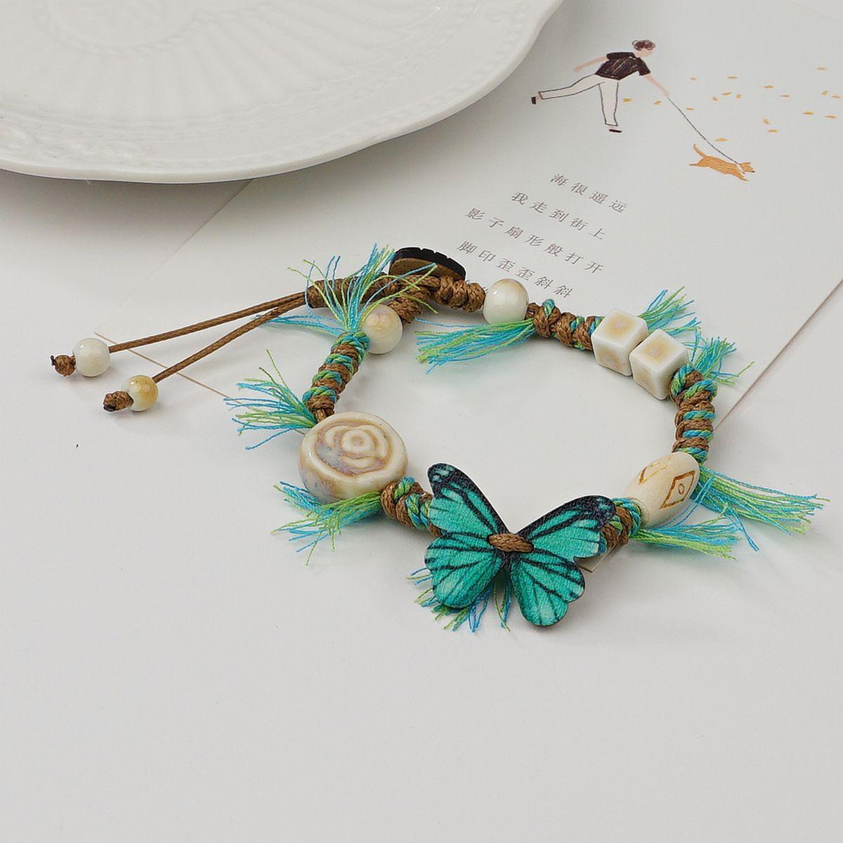 Керамическая серия бабочек универсальный литературный и тяжелой промышленности плетеный браслет ночной рынок киоск взрыв
