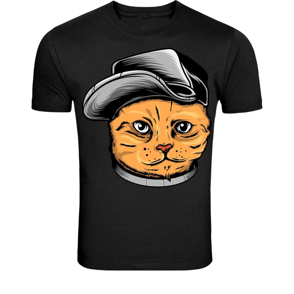 Cool Cat With Hat T-Shirt - Funny Street Style Kitty Graphic Tee