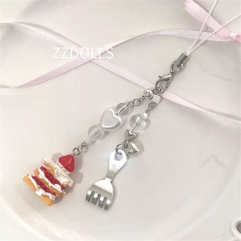 Pendant Beaded Phone Lanyard Knotbow Phone Chain Mobile Accessories Y2K Phone Charms  Bag Keychain