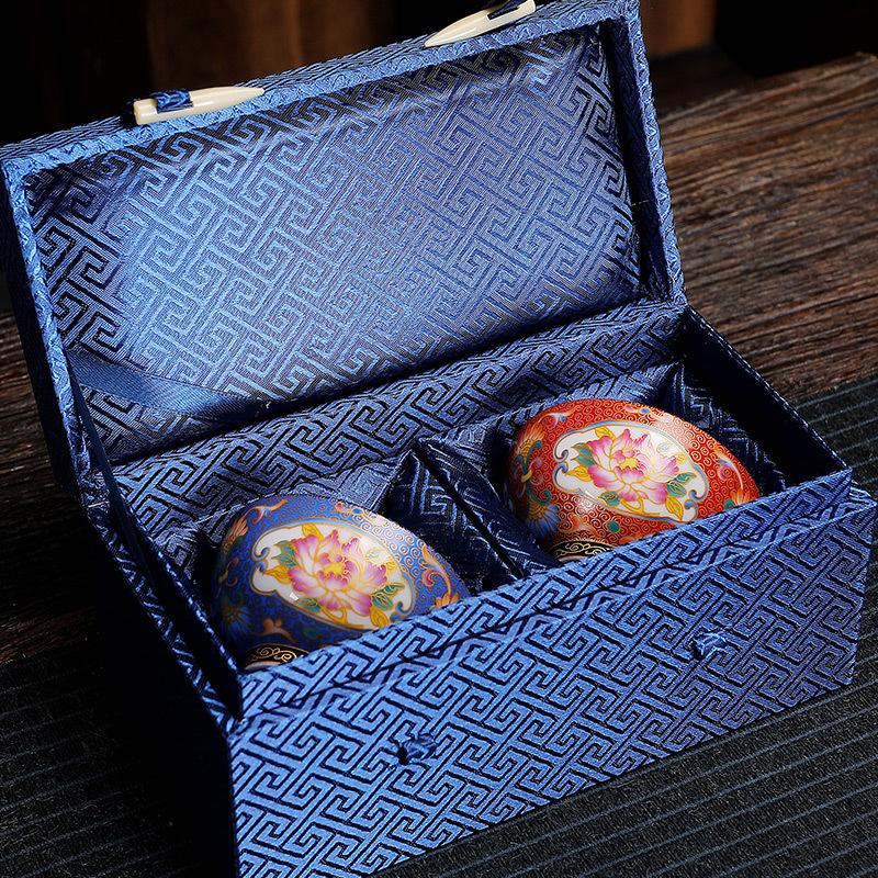 Ceramic Enamel Color Tasting Single Blue and White Douli Japanese Style Filigree Tea Bowl Kung Fu Master Cup Gift Bo