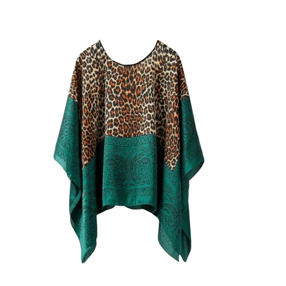 

Printed Poncho Cloak Thin Scarf Loose Fit Versatile Scarves New Simulated Silk Pullover Summer Style E