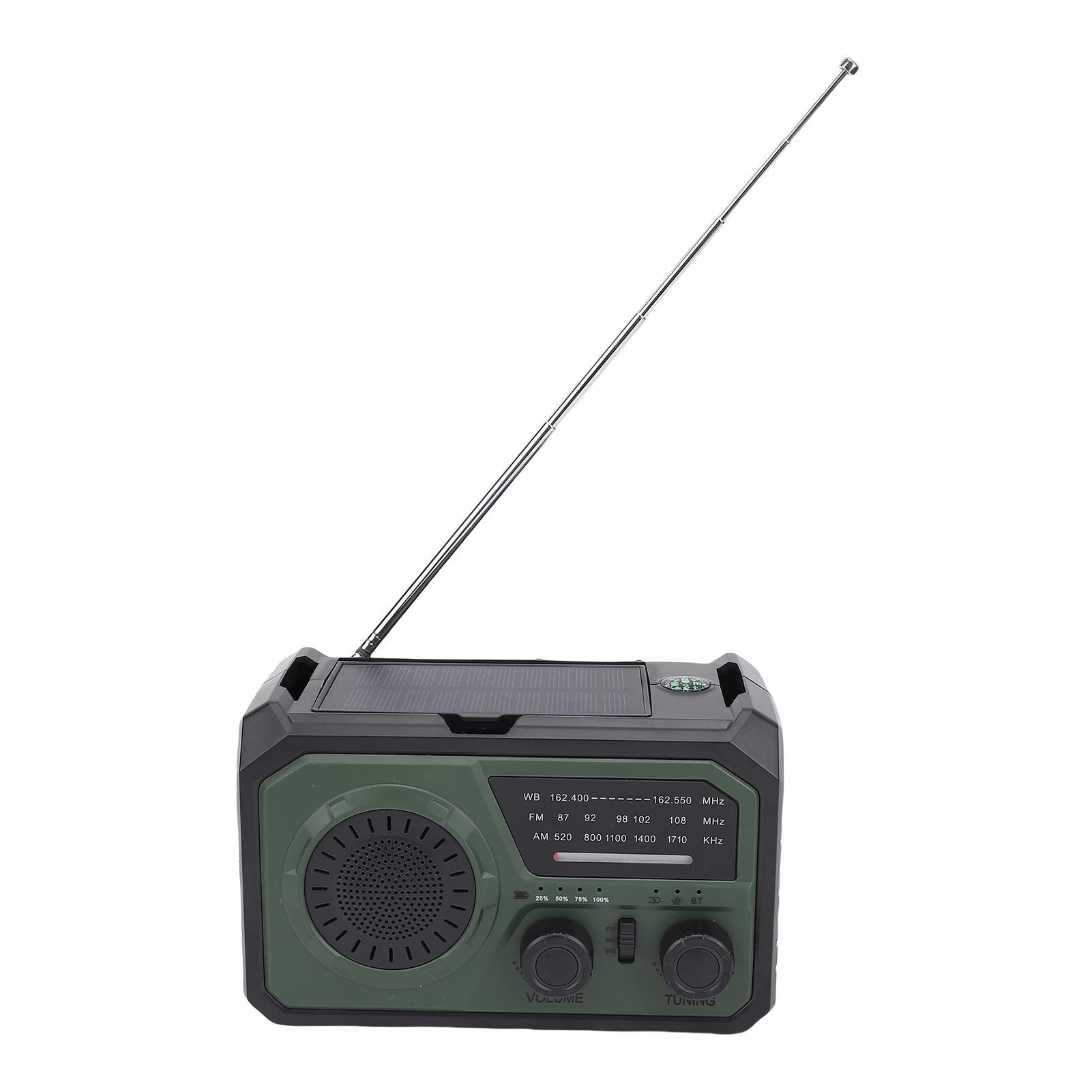 

Аварийное радио Многофункциональное 16000 мАч Солнечное Динамо AM FM WB Питание от батареи с зарядкой для сотового телефона