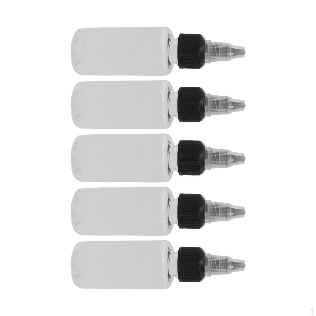 5 Count Sharp Dropper Bottles for Liquids with No Leakage Design