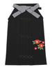 Hakama Checkered Pattern Hakama String Camellia Embroidery Hakama Single Item Size Black X Camellia [Kimonoya Sarasa] Women's S-LL Hs-96 (M Size, B.