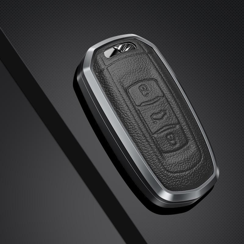 Genuine Leather Metal Key Case for Geely Emgrand S, Binrui, Borui, Vision X6, Boyue, and Haoyue Models