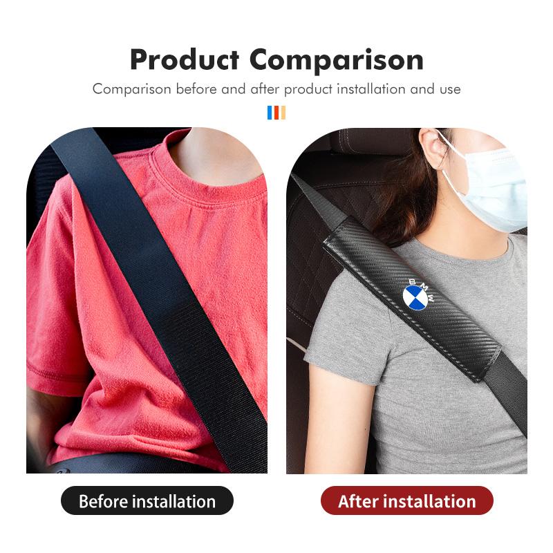 Universal Carbon Car Seat Shoulder Strap Pad Protection Cover For BMW Performance X1 M3 M6 F01 F02 E34 E36 E60 F10 F20 X6 ZJ4