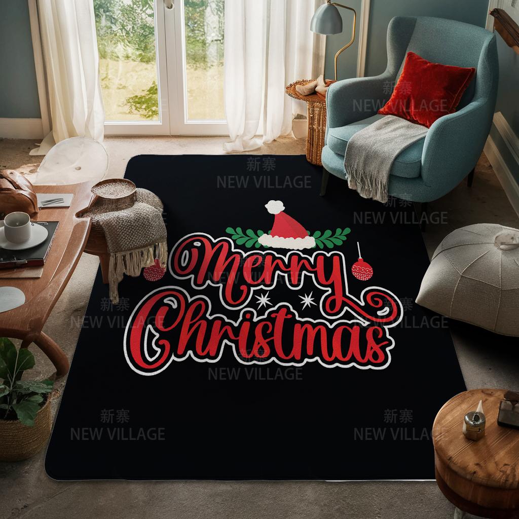 House Entrance Carpet Home Door Mat Living Room Bath Foot Bathroom Non-slip Water Absorption Rugs Bath Merry Christmas Winter