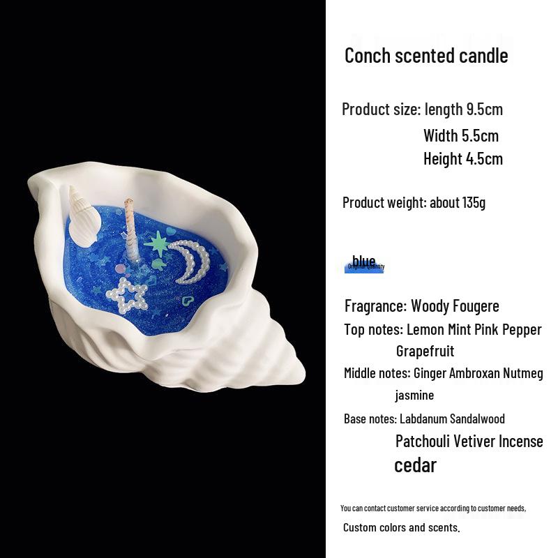 High-End Ocean Style Seashell Scented Jelly Candle: Creative Birthday Ornament with Long-Lasting Fragrance