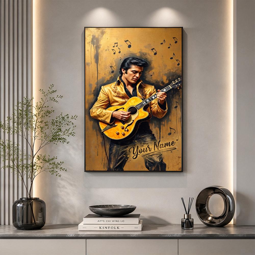 Elvis Presley Personalized Name Round Diamond Painting Kit Diamond Embroidery Painting Rhinestones Mosaic Frameless Handwork Decoration Arts