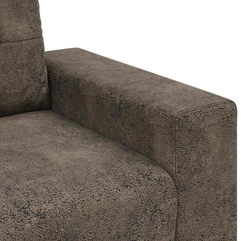 3 Seater Sofa Dark Grey 220 Cm Artificial Leather