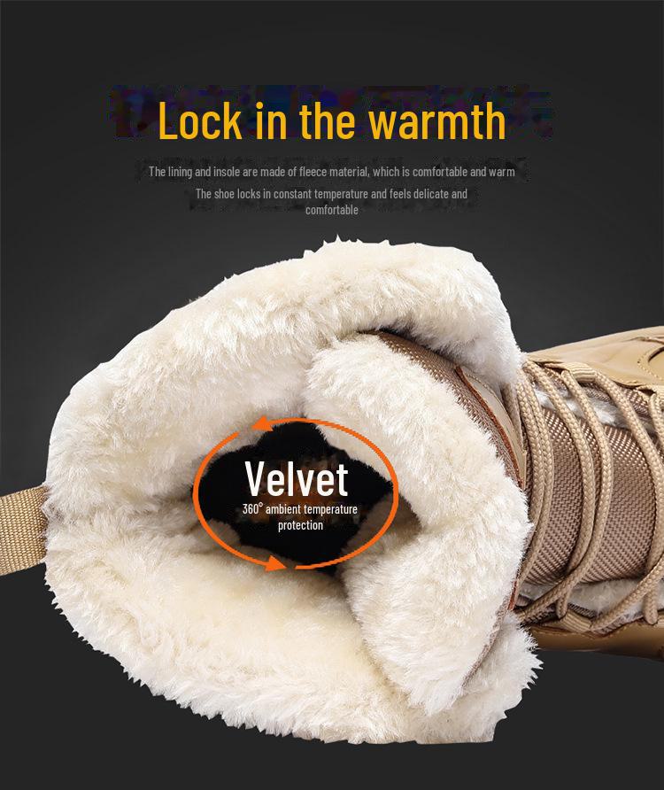 Men's Harbin Snow Boots: Winter Non-Slip, Warm, Comfortable, Thick Cotton, Large Size Combat Style.