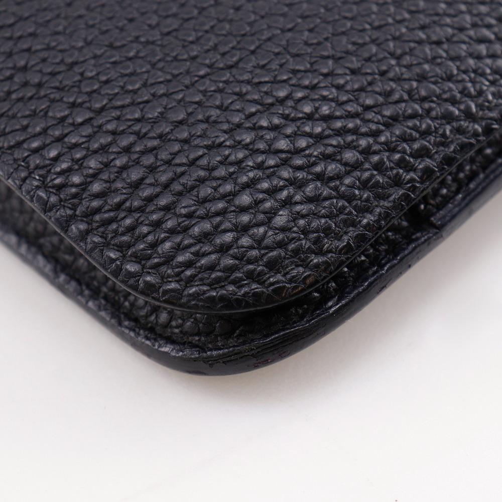 HERMES Dogon GM Purse Black / Gold Hardware Taurillon Clemence unisex Used