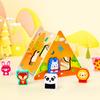 Early Education Building Block Matching Box, Children'S Cartoon Animal Traffic Fruit Cognitive Puzzle Wooden Toy