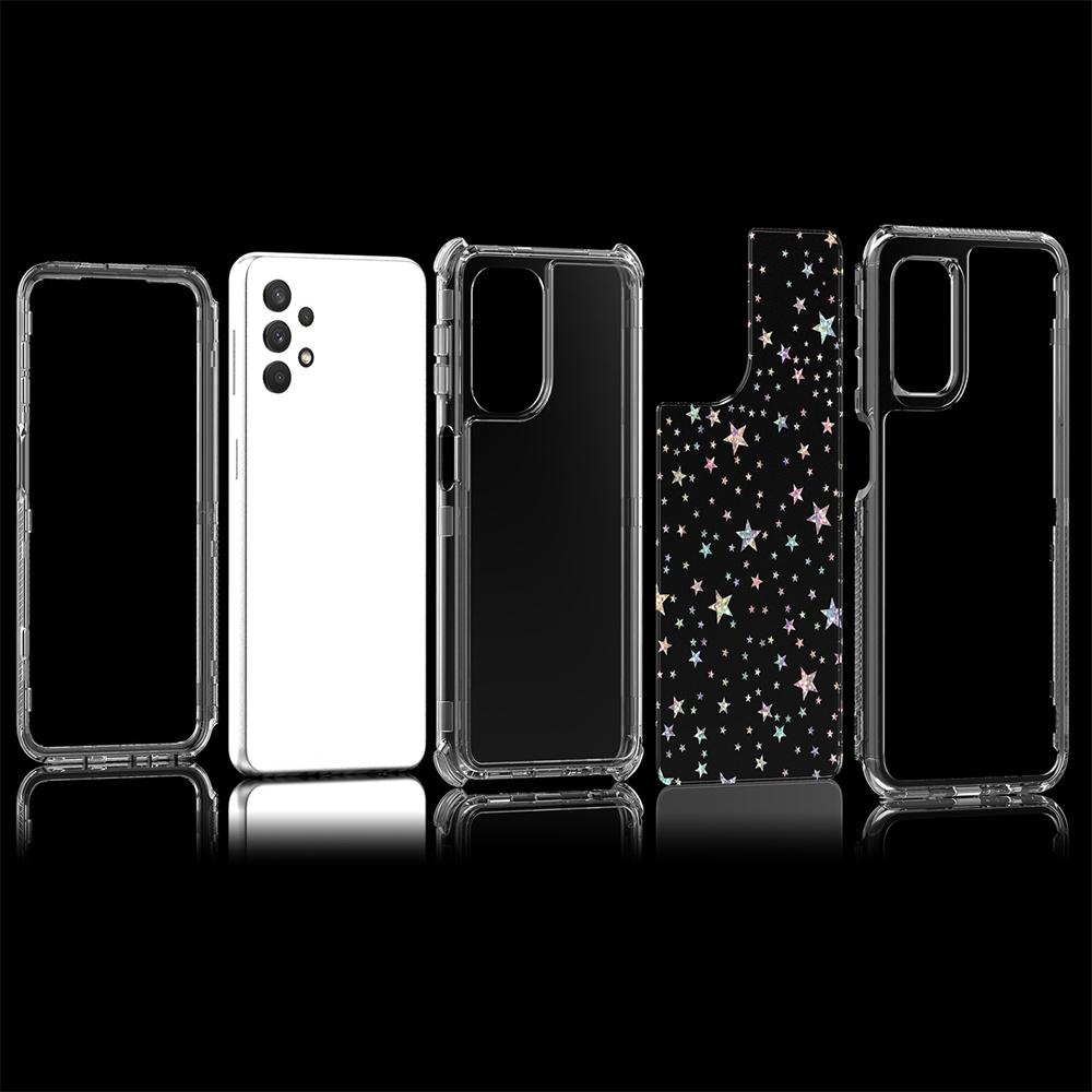 Phone Case For Samsung Galaxy A13 4G/5G/A04 4G (164.4mm)/A04s 4G (164.7mm)/A32 5G Clear Acrylic TPU Hybrid Cover with Laser-printed Film