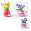 6/8 Stück Mini-Keramikvase, Kühlschrankmagnet, für Zuhause, Büro, Küche, Schließfach, Kühlschrank, 3D-Miniatur-Blumenvase, magnetische Dekoration, Ornament