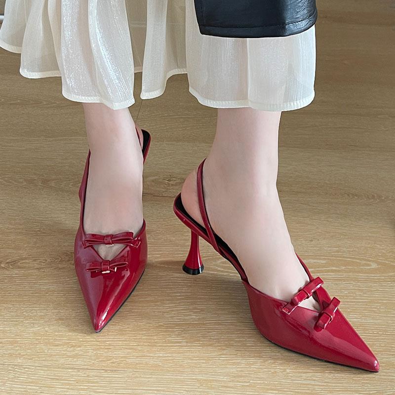 Fashion Fashion Butterfly-Knot New 2025 Ladies High Heels Shoes Pumps Women Heels Shoes Pointed Toe Female Slingbacks Footwear Sandals