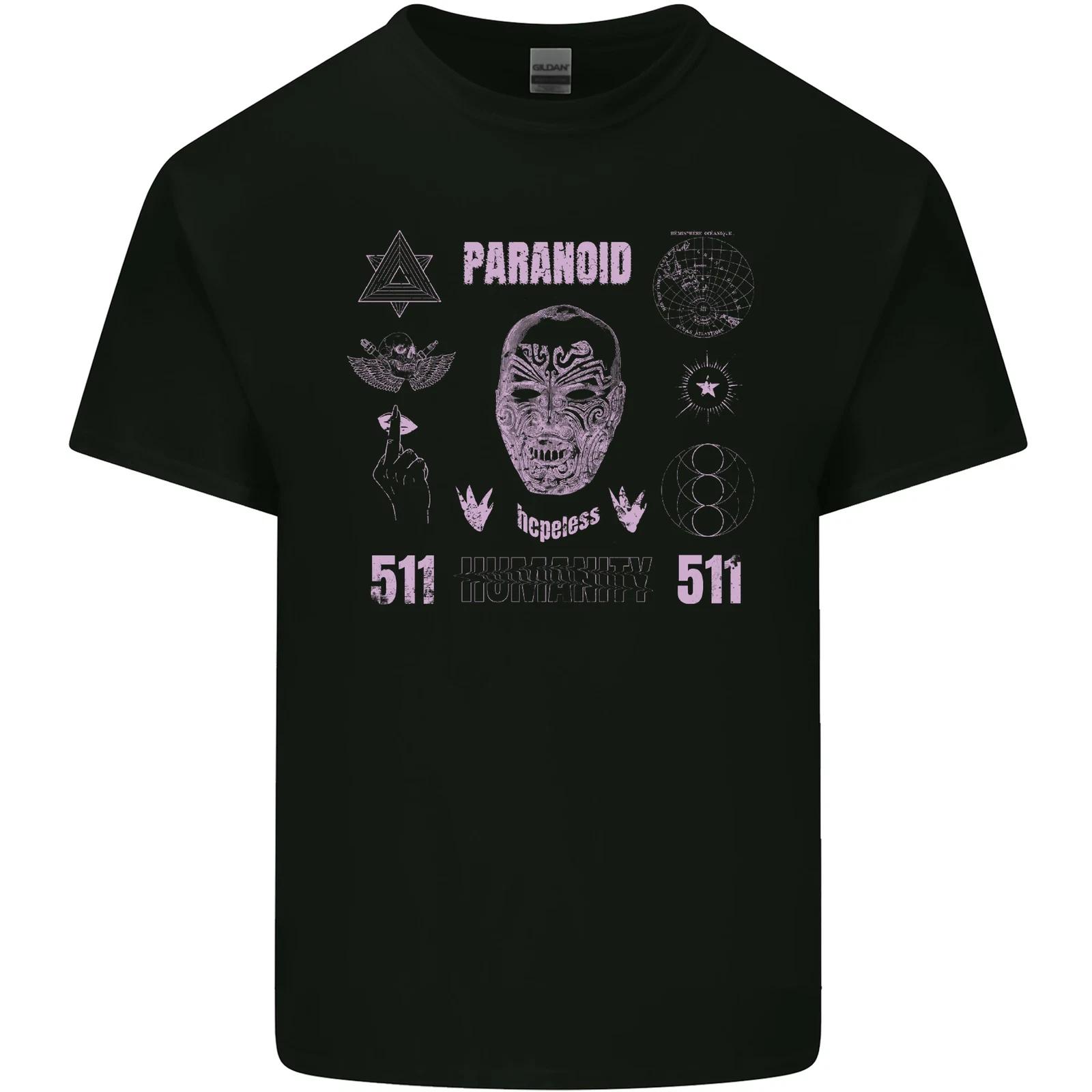 Paranoid Conspiracy Skull Kids T-Shirt Childrens 4XL