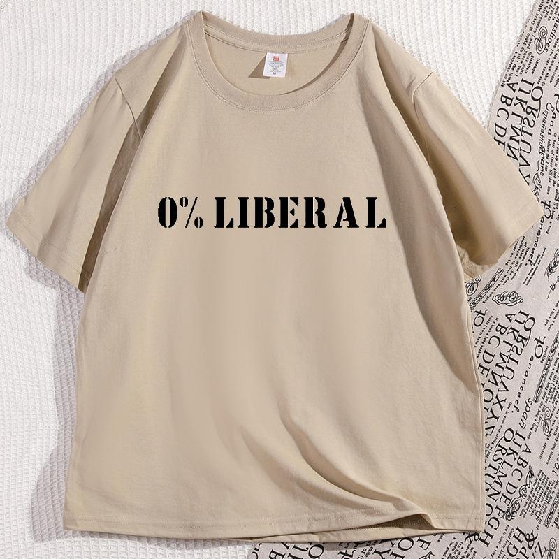 Zero Percent Liberal T Shirt Short Sleeve Men Women Crewneck Y2k Streetwear Casual Cotton Loose Comfortable Man Clothing