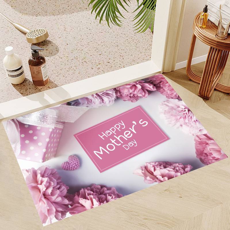 Mother'S Day Floor Mat European And American Festive Festival Decorative Floor Mat Entry Entrance Foot Mat Gift Mat