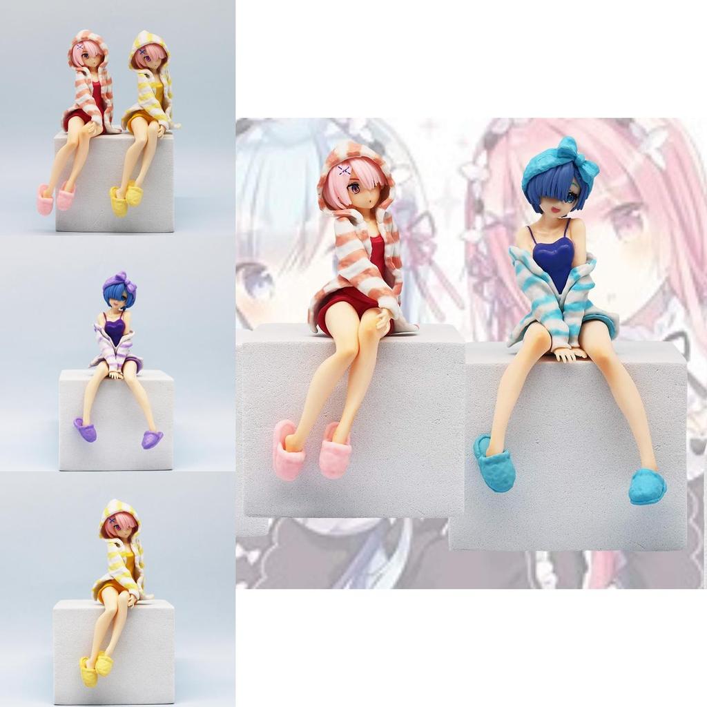 Rem Ram Pvc Figure 14cm Anime Collectible Cartoon Home Wear Decoration