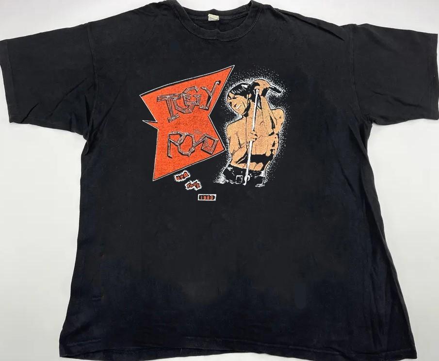 IGGY POP rock band unisex classic vtg black tshirt QT7744 Unisex T-Shirt XL
